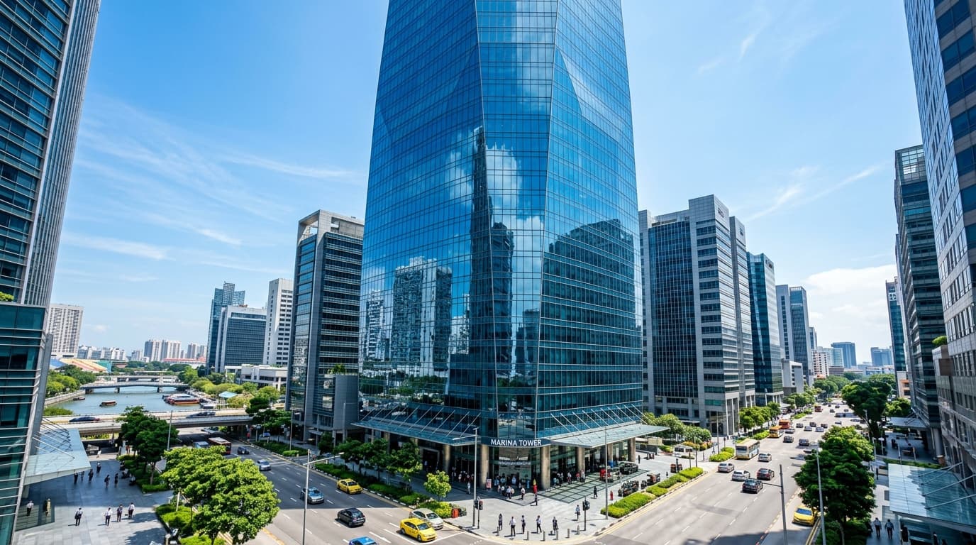 Modern corporate digital architecture representing scalable freelance solutions